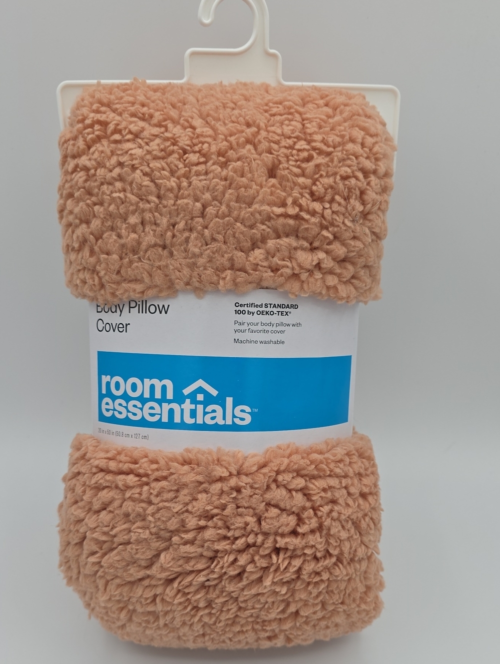 Room Essentials Tan Sherpa Body Pillow Cover